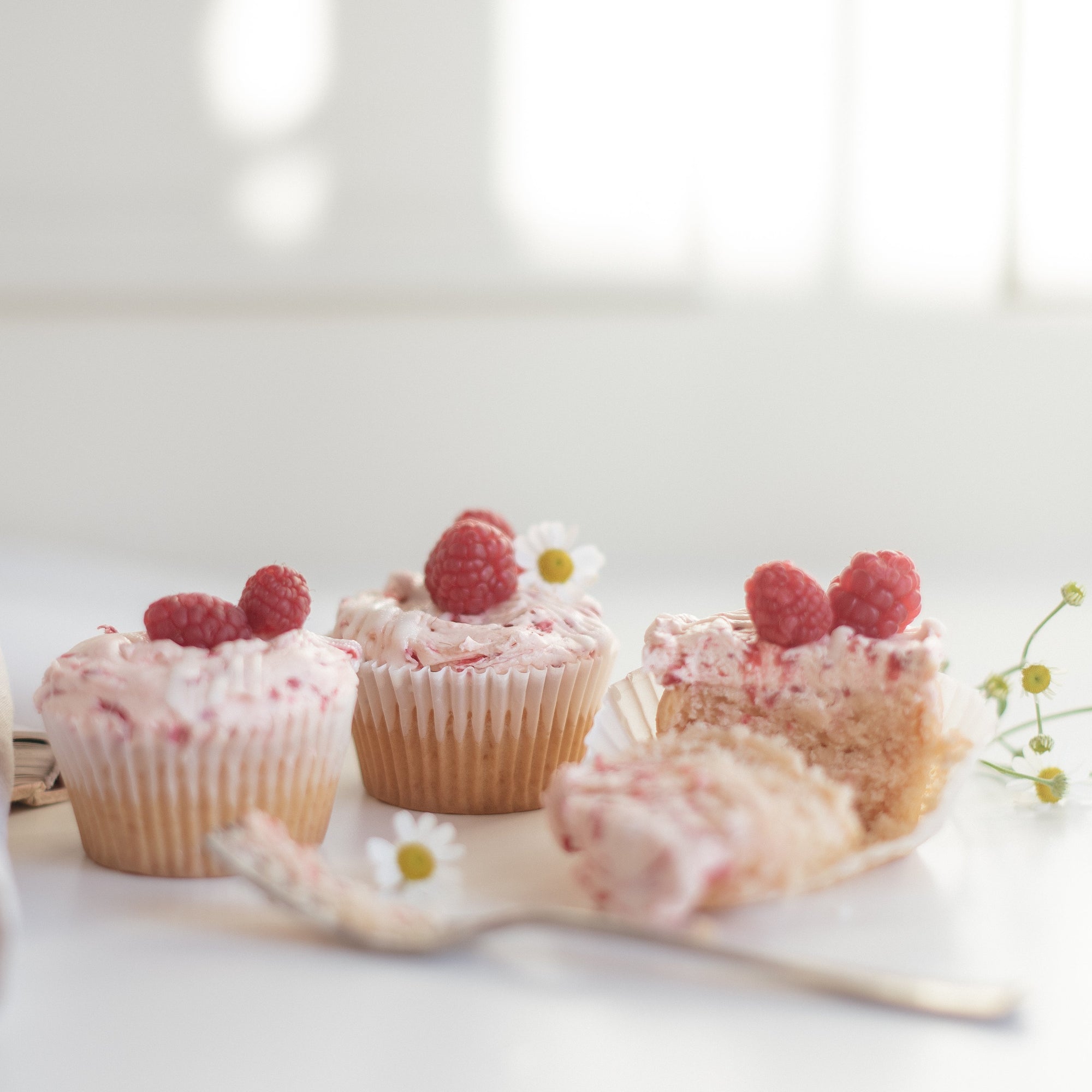 WHITE CHOCOLATE RASPBERRY VANILLA CUPCAKES